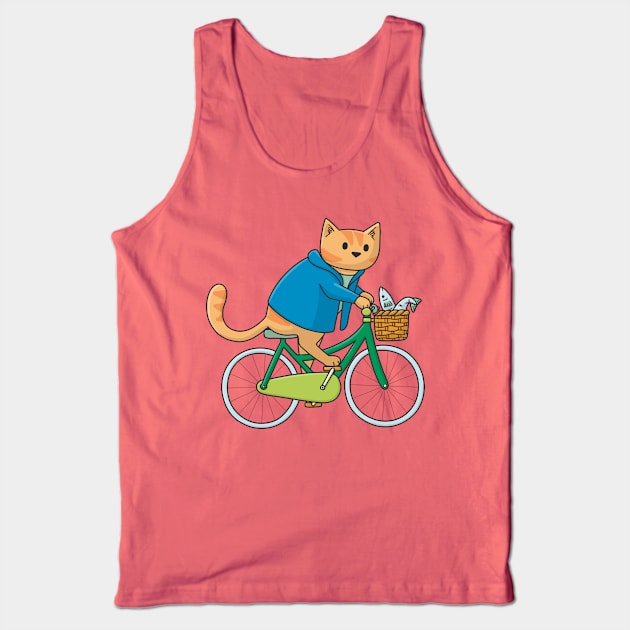 Bicycle Cat Tank Top by Doodlecats 